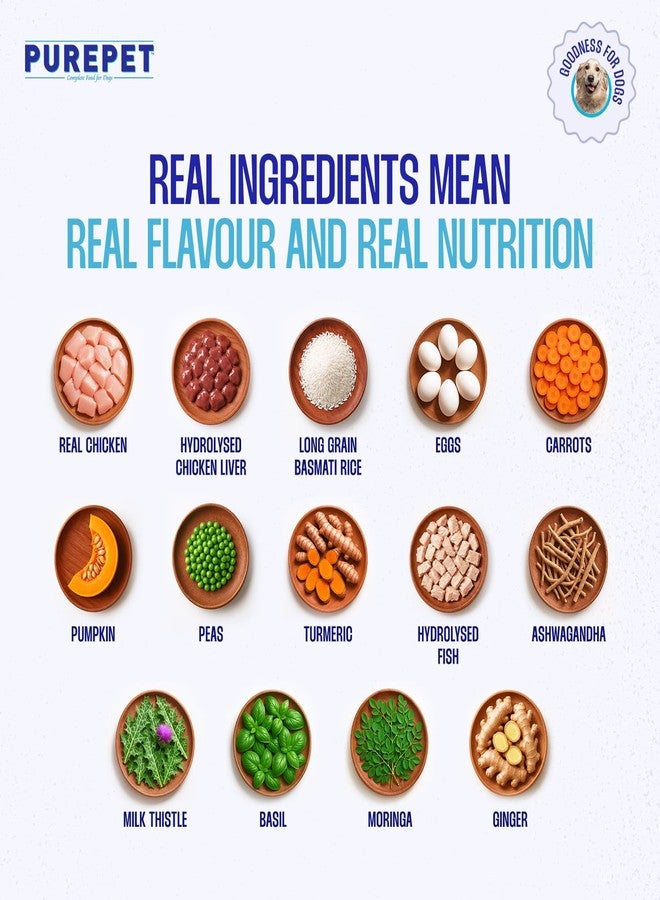 Purepet Fresh Dog Food Chicken & Vegetables, for Adult & Puppy, 300gm | High Protein, 65% Real Chicken, 35% Fruits & Veggies |No Preservatives | Ready to Serve | All Breeds | One Pack One Meal - Image 3